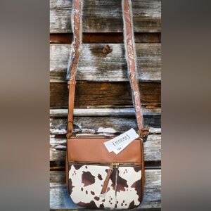VEGAN COW HIDE LEATHER CROSSBODY